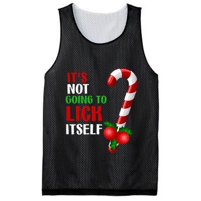 Christmas Funny Candy Canes It`s Not Going to Lick Itself Mesh Reversible Basketball Jersey Tank