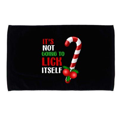 Christmas Funny Candy Canes It`s Not Going to Lick Itself Microfiber Hand Towel