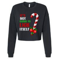 Christmas Funny Candy Canes It`s Not Going to Lick Itself Cropped Pullover Crew
