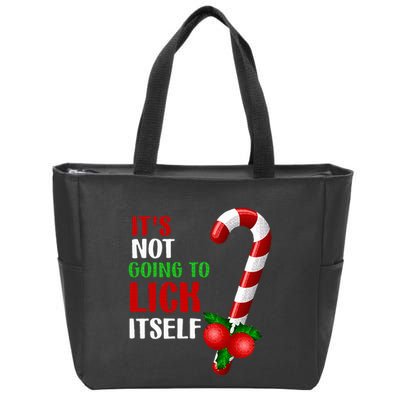 Christmas Funny Candy Canes It`s Not Going to Lick Itself Zip Tote Bag