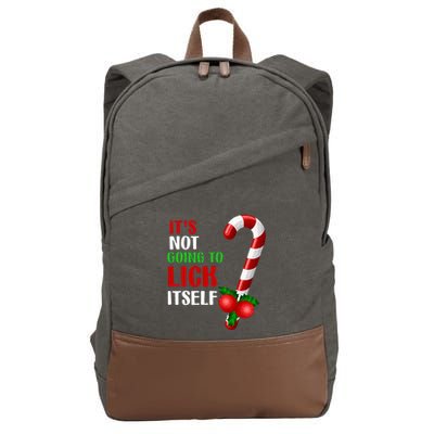 Christmas Funny Candy Canes It`s Not Going to Lick Itself Cotton Canvas Backpack