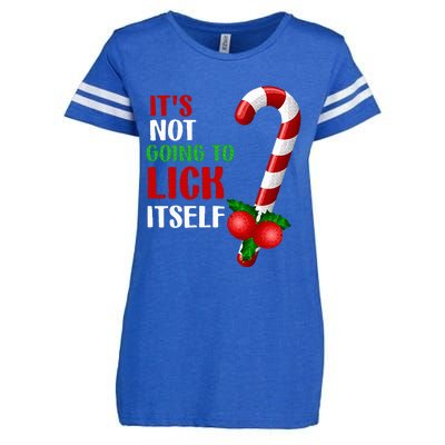 Christmas Funny Candy Canes It`s Not Going to Lick Itself Enza Ladies Jersey Football T-Shirt