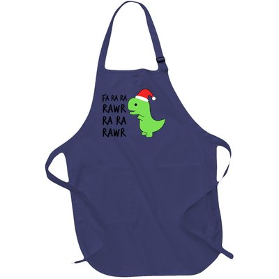 Christmas Funny Cute Trex Fa Ra Ra Rawr Xmas Cute Gift Full-Length Apron With Pockets