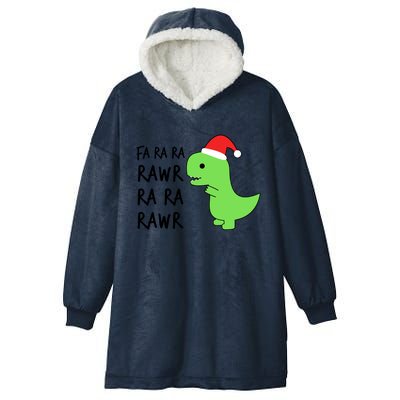 Christmas Funny Cute Trex Fa Ra Ra Rawr Xmas Cute Gift Hooded Wearable Blanket