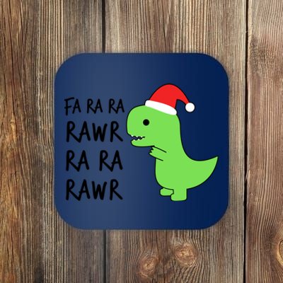 Christmas Funny Cute Trex Fa Ra Ra Rawr Xmas Cute Gift Coaster