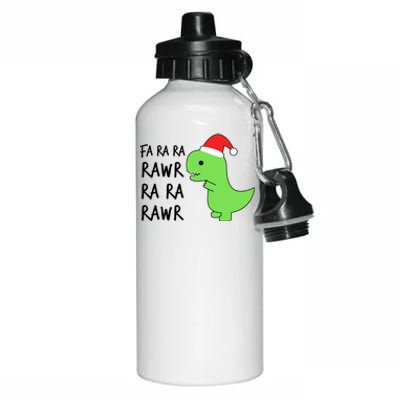 Christmas Funny Cute Trex Fa Ra Ra Rawr Xmas Cute Gift Aluminum Water Bottle