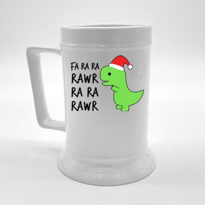 Christmas Funny Cute Trex Fa Ra Ra Rawr Xmas Cute Gift Beer Stein