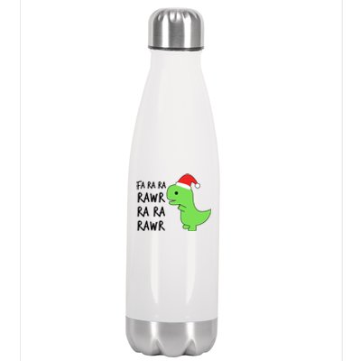 Christmas Funny Cute Trex Fa Ra Ra Rawr Xmas Cute Gift Stainless Steel Insulated Water Bottle