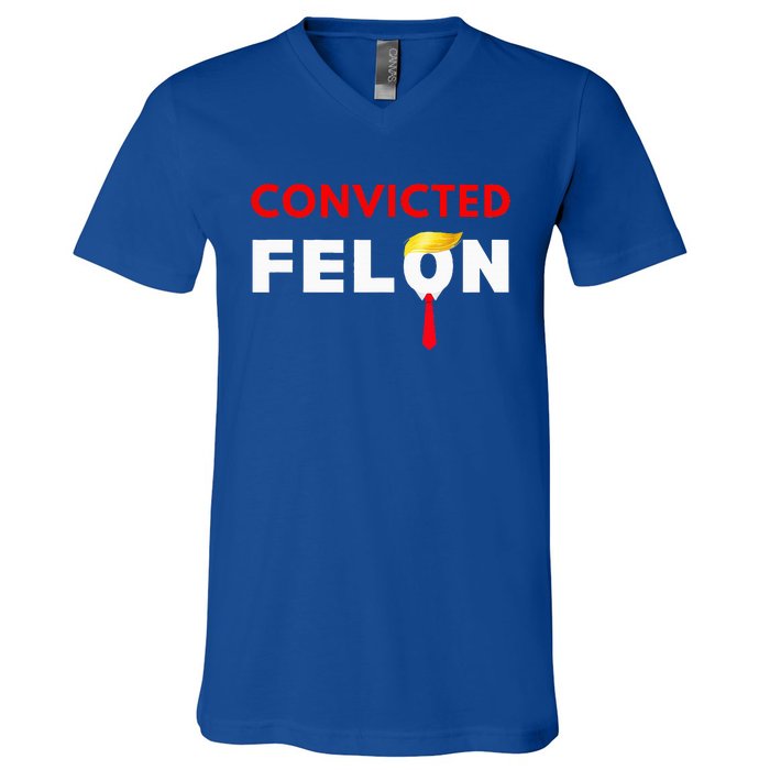 Convicted Felon Donald Trump Guilty Lock Him Up V-Neck T-Shirt