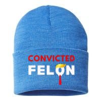 Convicted Felon Donald Trump Guilty Lock Him Up Sustainable Knit Beanie