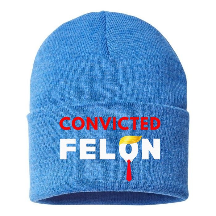 Convicted Felon Donald Trump Guilty Lock Him Up Sustainable Knit Beanie