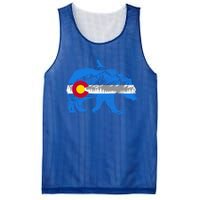 Colorado Flag Design Mountains And Bear Landscape Graphic Gift Mesh Reversible Basketball Jersey Tank