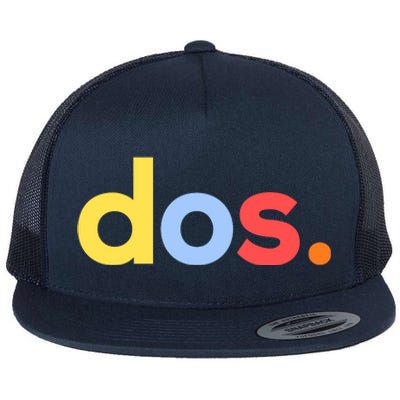 Cute Funny Dos Anos 2nd Birthday For Boys Flat Bill Trucker Hat