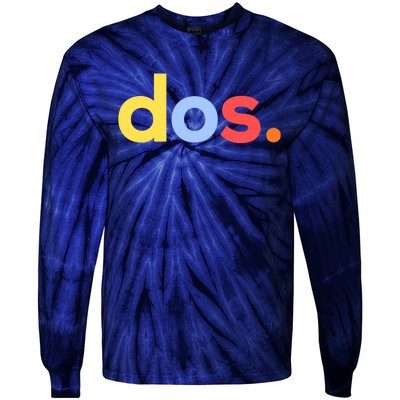 Cute Funny Dos Anos 2nd Birthday For Boys Tie-Dye Long Sleeve Shirt