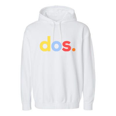 Cute Funny Dos Anos 2nd Birthday For Boys Garment-Dyed Fleece Hoodie