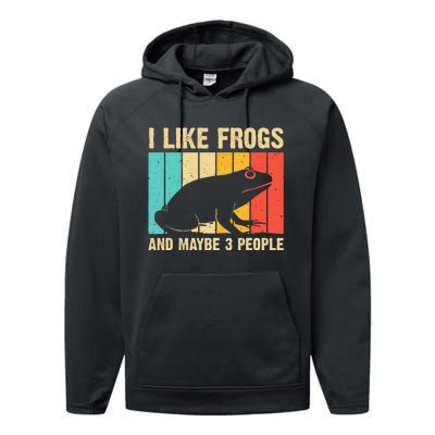 Cute Frog Design For Toad Lover  Amphibian Animals Performance Fleece Hoodie