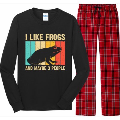 Cute Frog Design For Toad Lover  Amphibian Animals Long Sleeve Pajama Set