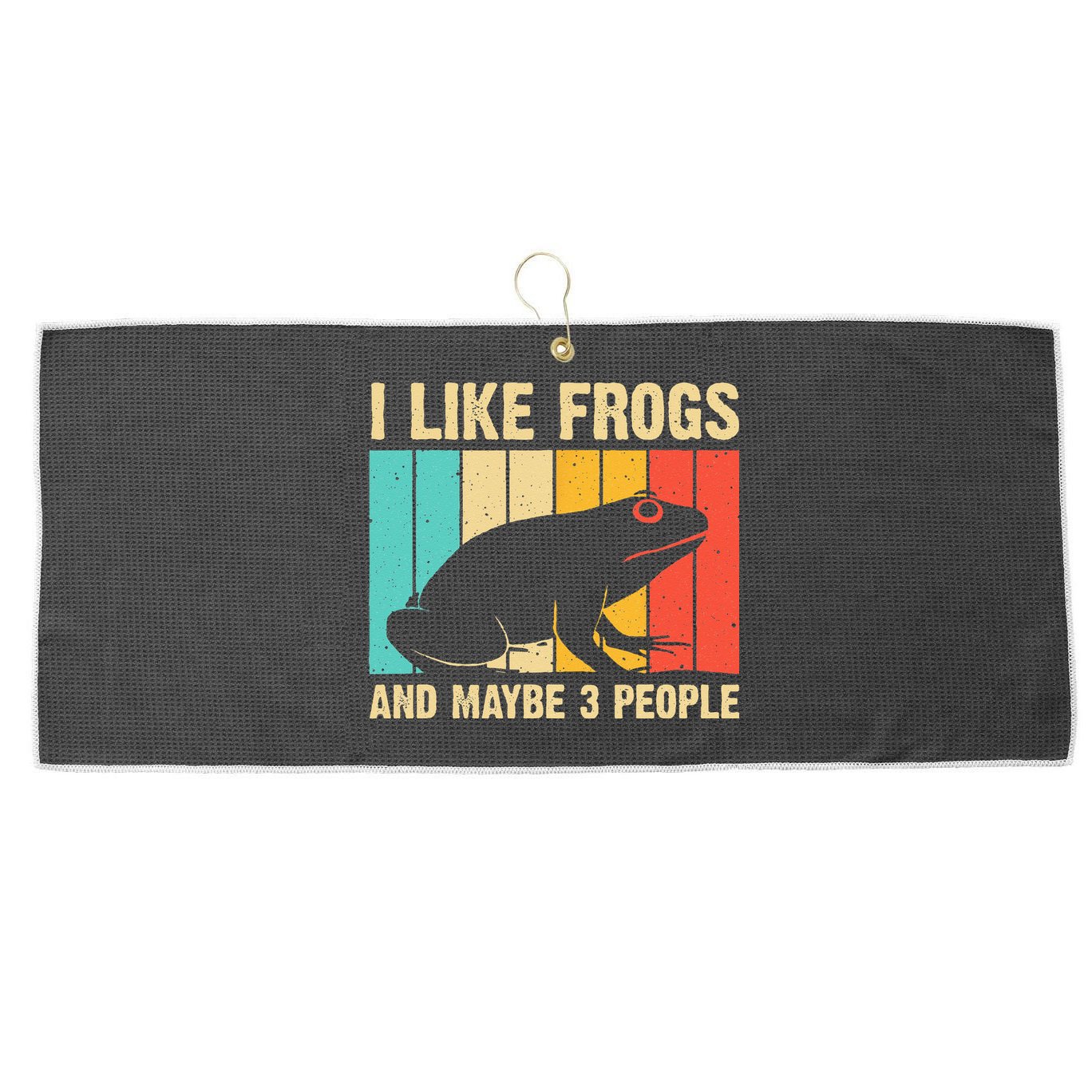 Cute Frog Design For Toad Lover  Amphibian Animals Large Microfiber Waffle Golf Towel