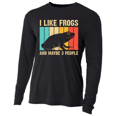 Cute Frog Design For Toad Lover  Amphibian Animals Cooling Performance Long Sleeve Crew