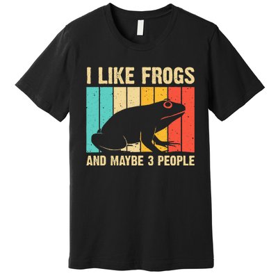 Cute Frog Design For Toad Lover  Amphibian Animals Premium T-Shirt