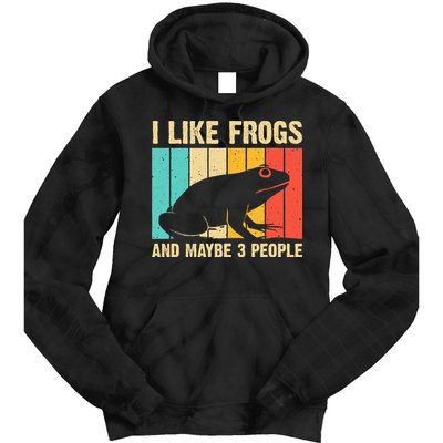 Cute Frog Design For Toad Lover  Amphibian Animals Tie Dye Hoodie
