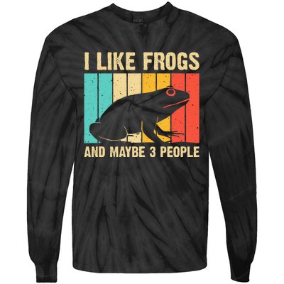 Cute Frog Design For Toad Lover  Amphibian Animals Tie-Dye Long Sleeve Shirt