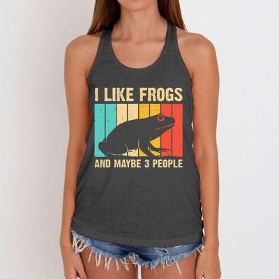 Cute Frog Design For Toad Lover  Amphibian Animals Women's Knotted Racerback Tank