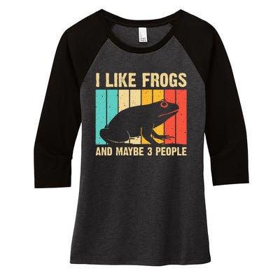 Cute Frog Design For Toad Lover  Amphibian Animals Women's Tri-Blend 3/4-Sleeve Raglan Shirt