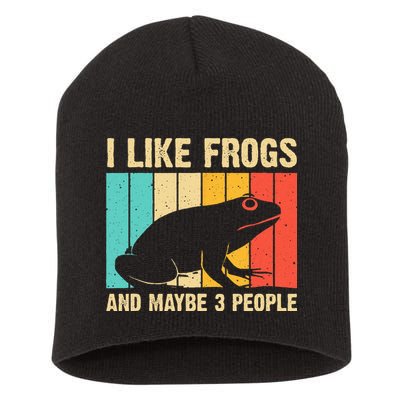 Cute Frog Design For Toad Lover  Amphibian Animals Short Acrylic Beanie
