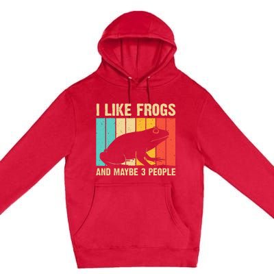 Cute Frog Design For Toad Lover  Amphibian Animals Premium Pullover Hoodie