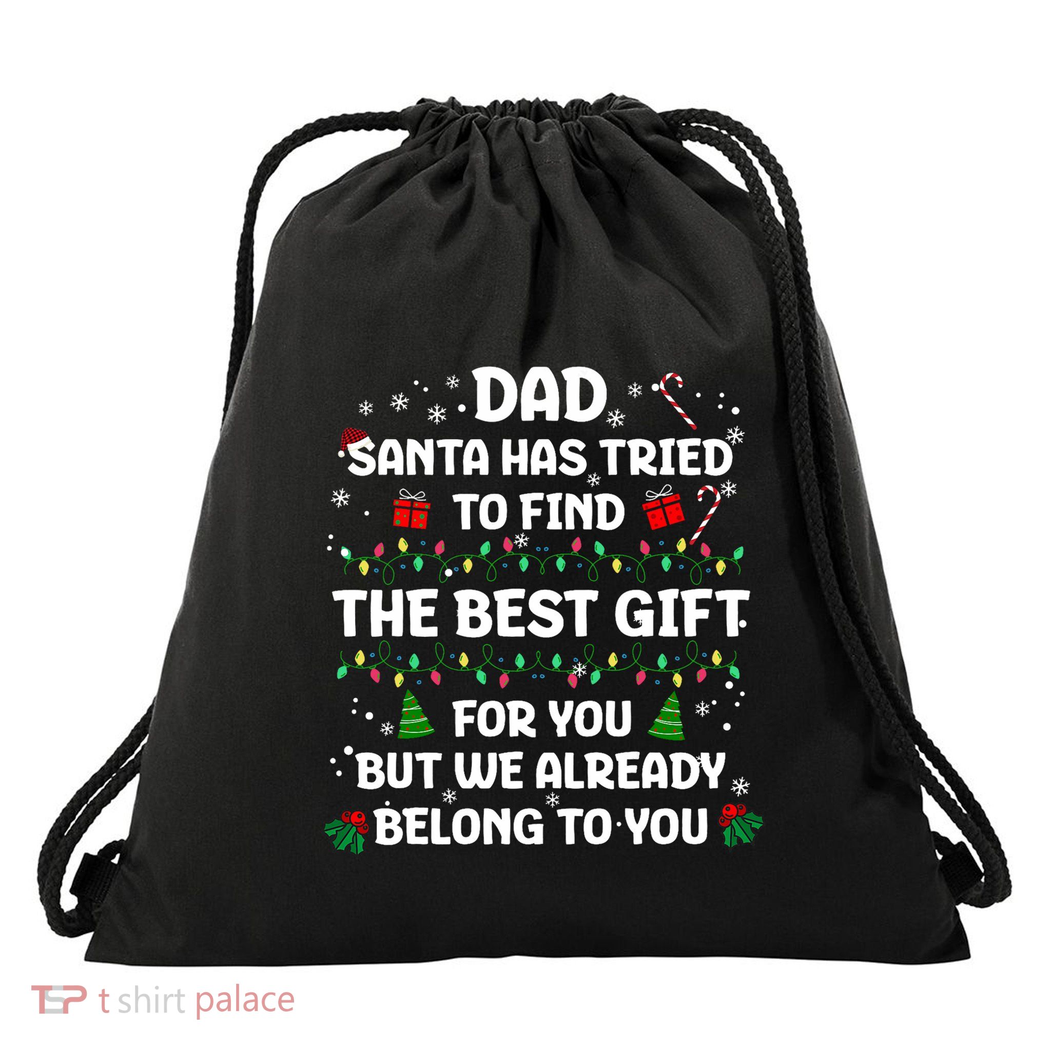 Christmas For Dad Xmas Daddy Father Christmas Dad Drawstring Bag