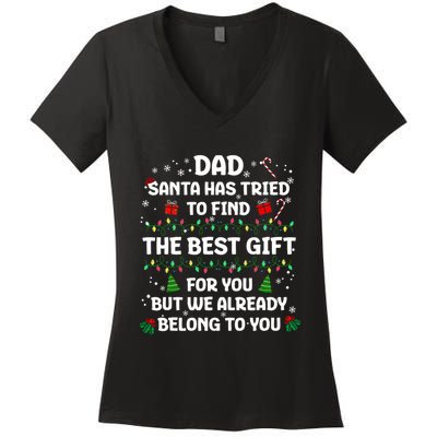 Christmas For Dad Xmas Daddy Father Christmas Dad Women's V-Neck T-Shirt