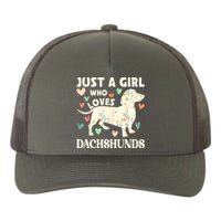 Cute Floral Dachshund Dog Just A Girl Who Loves Dachshunds Gift Yupoong Adult 5-Panel Trucker Hat