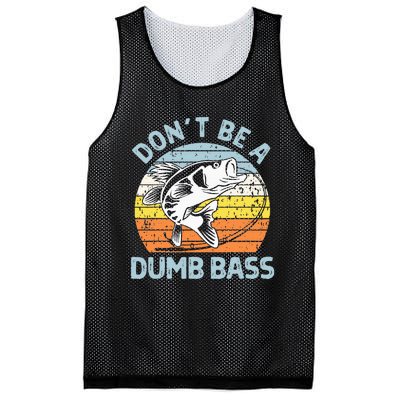 Classic Funny Dont Be A Dumb Bass Adult Humor Dad Fishing Mesh Reversible Basketball Jersey Tank