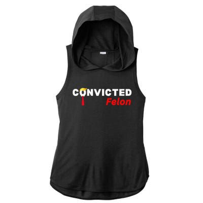 Convicted Felon Donald Trump Guilty Trump Mugshot Prison Ladies PosiCharge Tri-Blend Wicking Draft Hoodie Tank