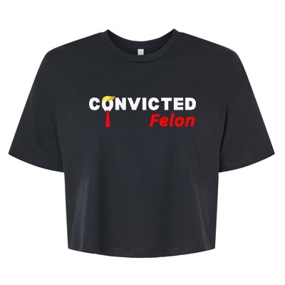 Convicted Felon Donald Trump Guilty Trump Mugshot Prison Bella+Canvas Jersey Crop Tee