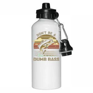 Classic Funny Dont Be A Dumb Bass Adult Humor Dad Fishing Aluminum Water Bottle