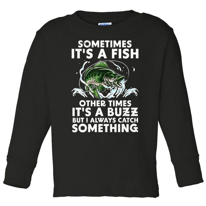 Cool Fishing Design For  Wo Fishing Rod Fish Fisherman Toddler Long Sleeve Shirt