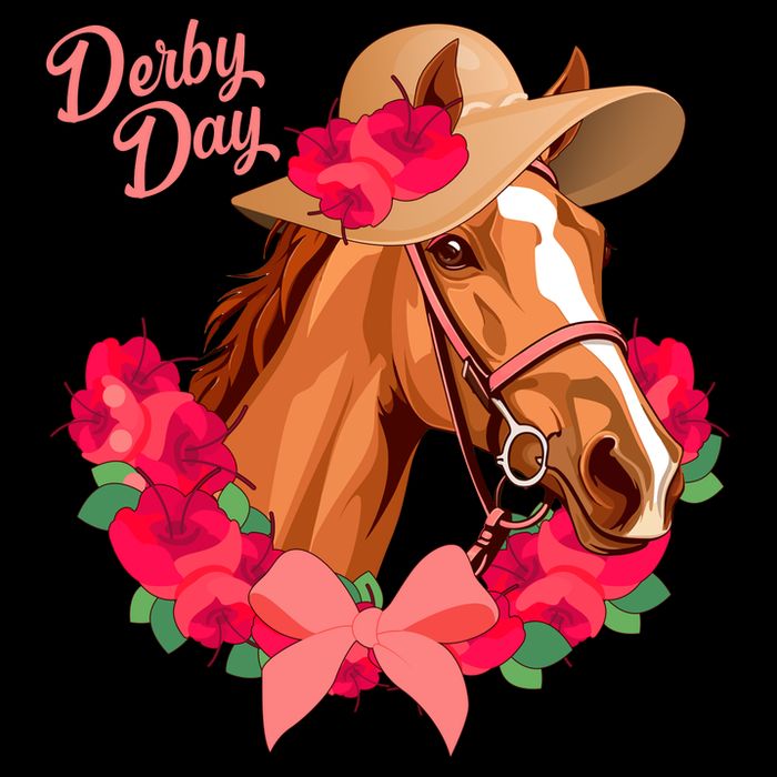 Cute Floral Derby Day Horse Cooling Performance Crew T-Shirt