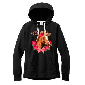 Cute Floral Derby Day Horse Women's Fleece Hoodie