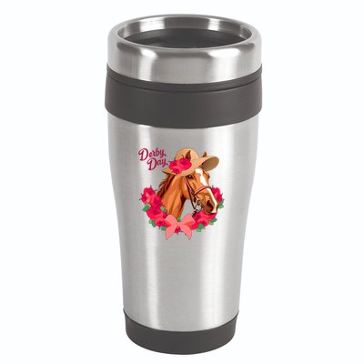 Cute Floral Derby Day Horse 16oz Travel Tumbler