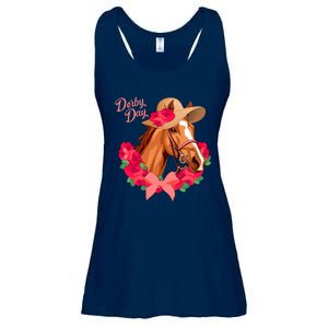 Cute Floral Derby Day Horse Ladies Essential Flowy Tank