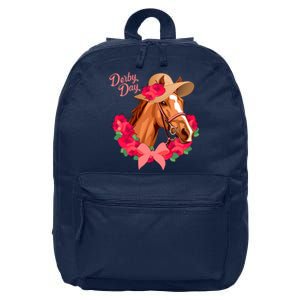 Cute Floral Derby Day Horse 16 in Basic Backpack