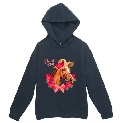 Cute Floral Derby Day Horse Urban Pullover Hoodie