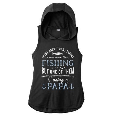 Cute Fathers Day Fishing Love Fish Being Papa Grandpa Grandkids Ladies PosiCharge Tri-Blend Wicking Draft Hoodie Tank