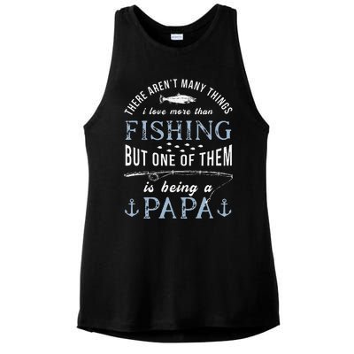 Cute Fathers Day Fishing Love Fish Being Papa Grandpa Grandkids Ladies PosiCharge Tri-Blend Wicking Tank