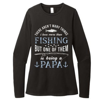 Cute Fathers Day Fishing Love Fish Being Papa Grandpa Grandkids Womens CVC Long Sleeve Shirt