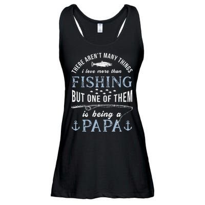 Cute Fathers Day Fishing Love Fish Being Papa Grandpa Grandkids Ladies Essential Flowy Tank