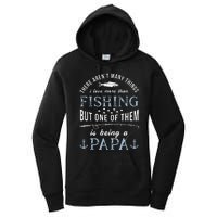 Cute Fathers Day Fishing Love Fish Being Papa Grandpa Grandkids Women's Pullover Hoodie