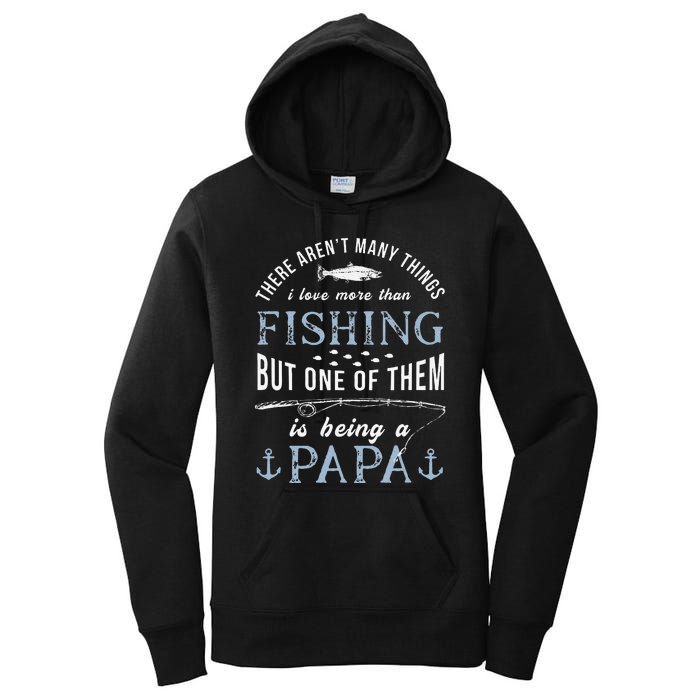 Cute Fathers Day Fishing Love Fish Being Papa Grandpa Grandkids Women's Pullover Hoodie